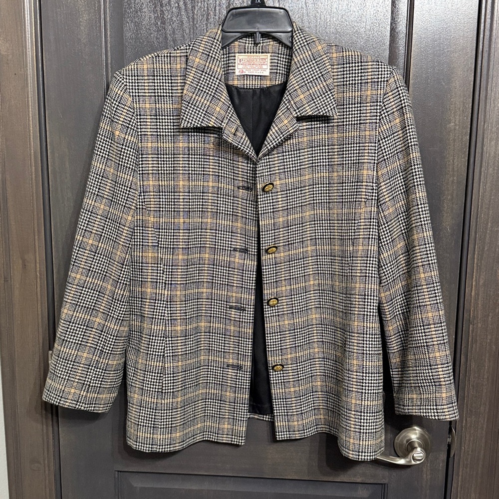 Pendleton Vintage Plaid Wool Blazer petite